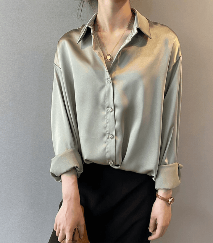 W&W Mode | Knot Satin Seidenbluse für Damen - Stilvolle und luxuriöse Bluse für jeden Anlass