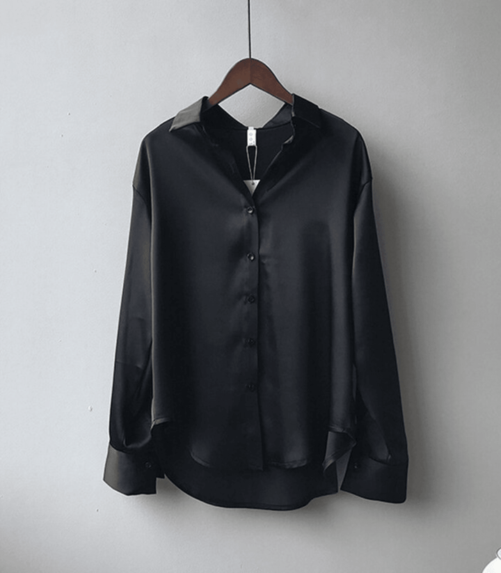 W&W Mode | Knot Satin Seidenbluse für Damen - Stilvolle und luxuriöse Bluse für jeden Anlass