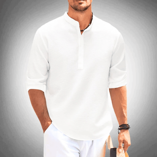 WW | Trendy Herrenhemd Mit Halber Kragen Lässiges Outfit