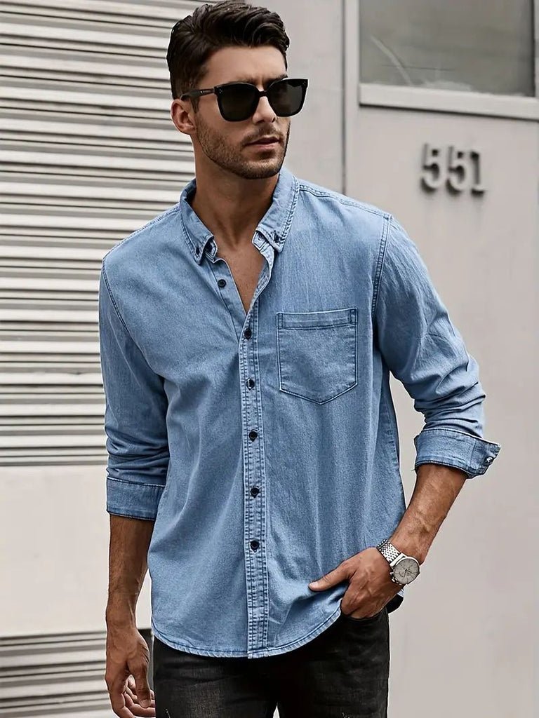 WW | Raffiniertes Denim Sommerhemd Für Herren