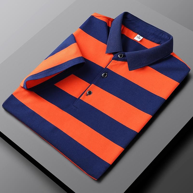 W&W Mode | Gestreiftes Sommer Polohemd Mit Kurzen Ärmeln