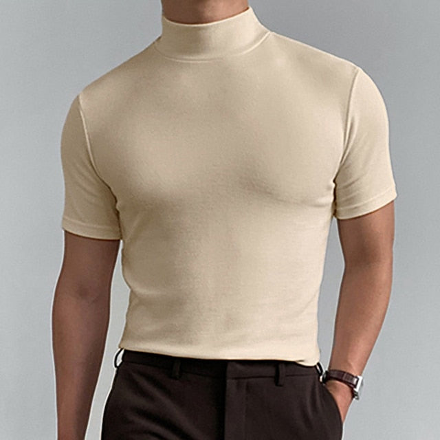 WW | Bequemes T-shirt Mit Kragen Für Herren