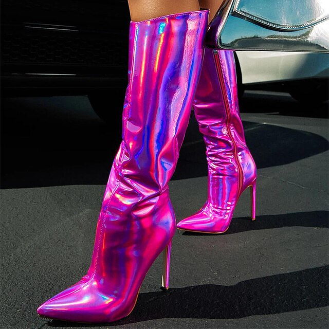 WW | Trendy Mädchen Spitze Stiletto Stiefel über dem Knie