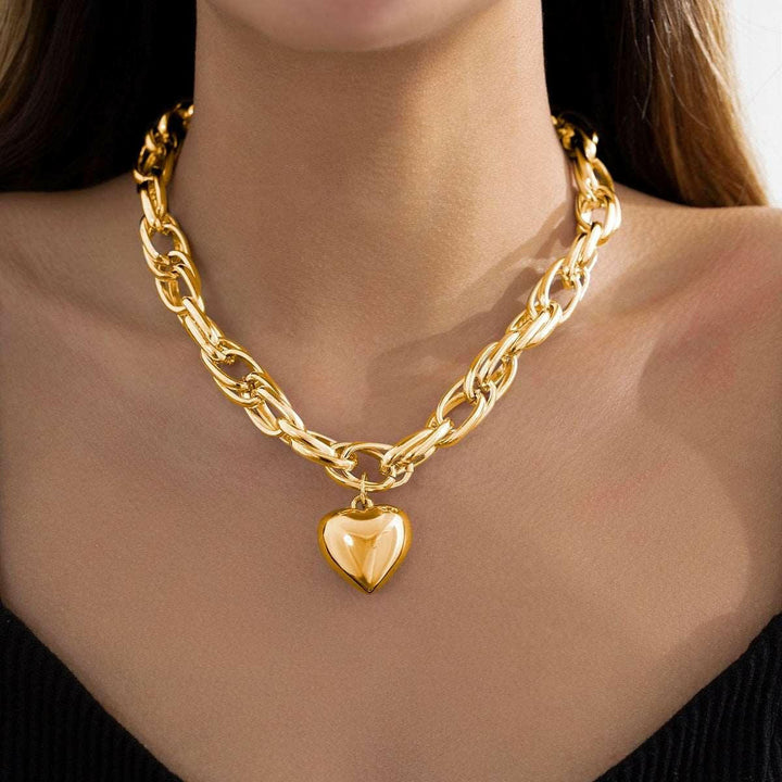 W&W Mode | Goldenes Herz Anhänger Halskette Zeitlose Eleganz Mit Modernem Twist