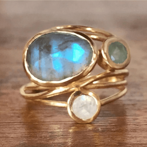 WW | Boho Ring Mit Kristallen