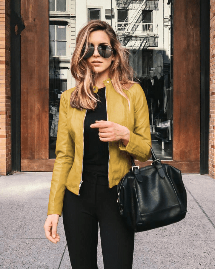 W&W Mode | Jacke Damen Slim Fit Lederjacke Damen Perfekt Für Den Herbst Trendy & Lässig