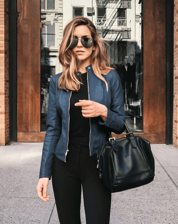 W&W Mode | Jacke Damen Slim Fit Lederjacke Damen Perfekt Für Den Herbst Trendy & Lässig