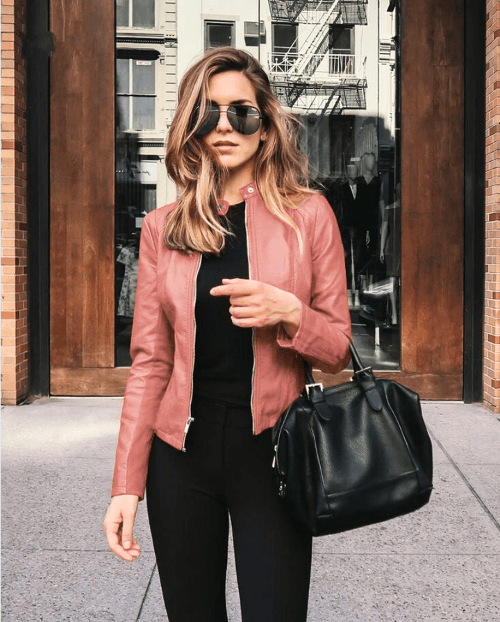 W&W Mode | Jacke Damen Slim Fit Lederjacke Damen Perfekt Für Den Herbst Trendy & Lässig