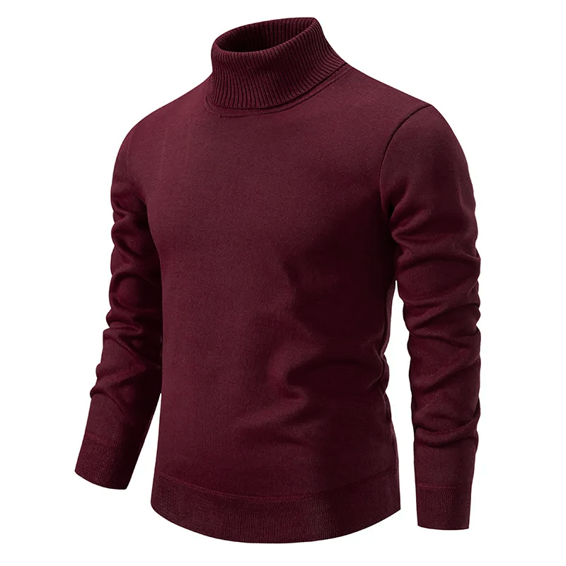 WW | Rollkragenpullover Herren Schwarz Warm Pullover