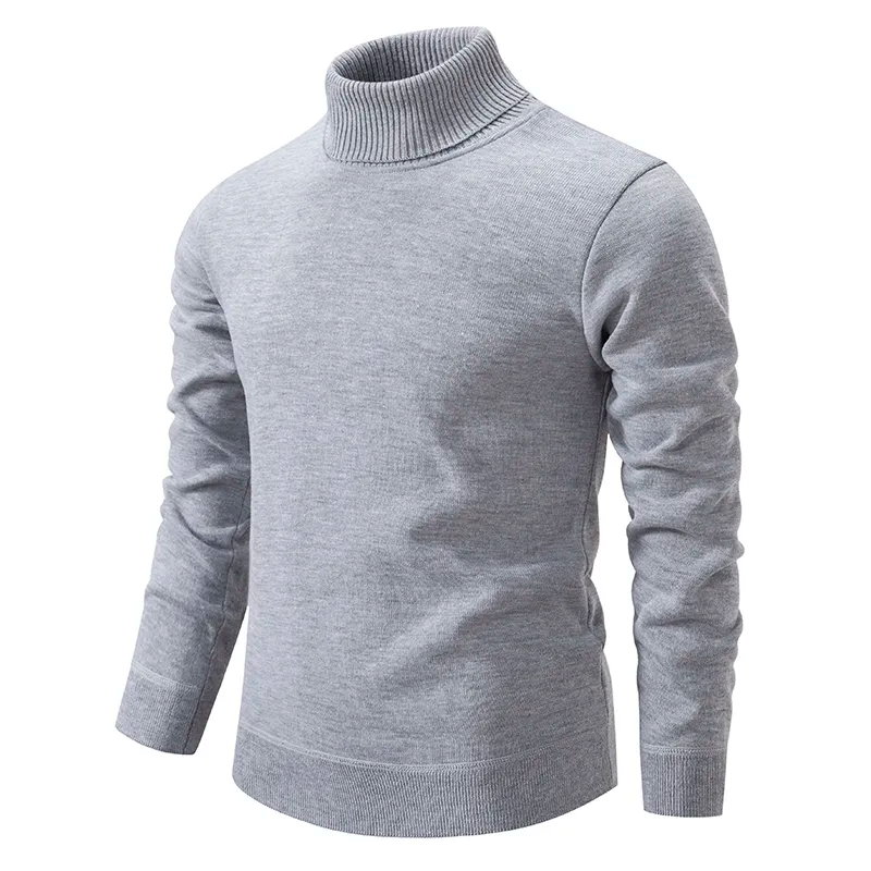 WW | Rollkragenpullover Herren Schwarz Warm Pullover