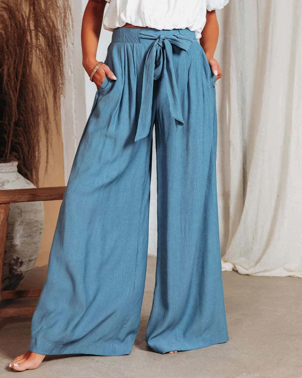 WW | Luftige Leinenhose Mit Weitem Schnitt Für Frauen