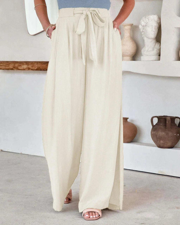 WW | Luftige Leinenhose Mit Weitem Schnitt Für Frauen