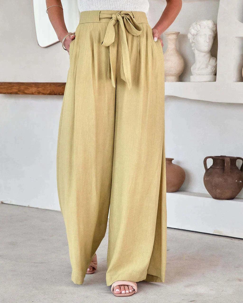 WW | Luftige Leinenhose Mit Weitem Schnitt Für Frauen