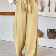 WW | Luftige Leinenhose Mit Weitem Schnitt Für Frauen
