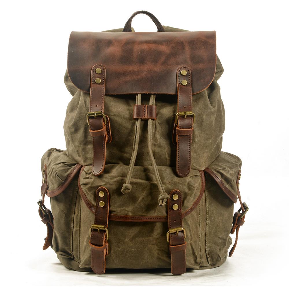 W&W Mode | Canvas Leder Rucksack - Nachhaltig und stilvoll für den täglichen Gebrauch