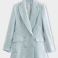 geschnittener Damenblazer in Hellblau