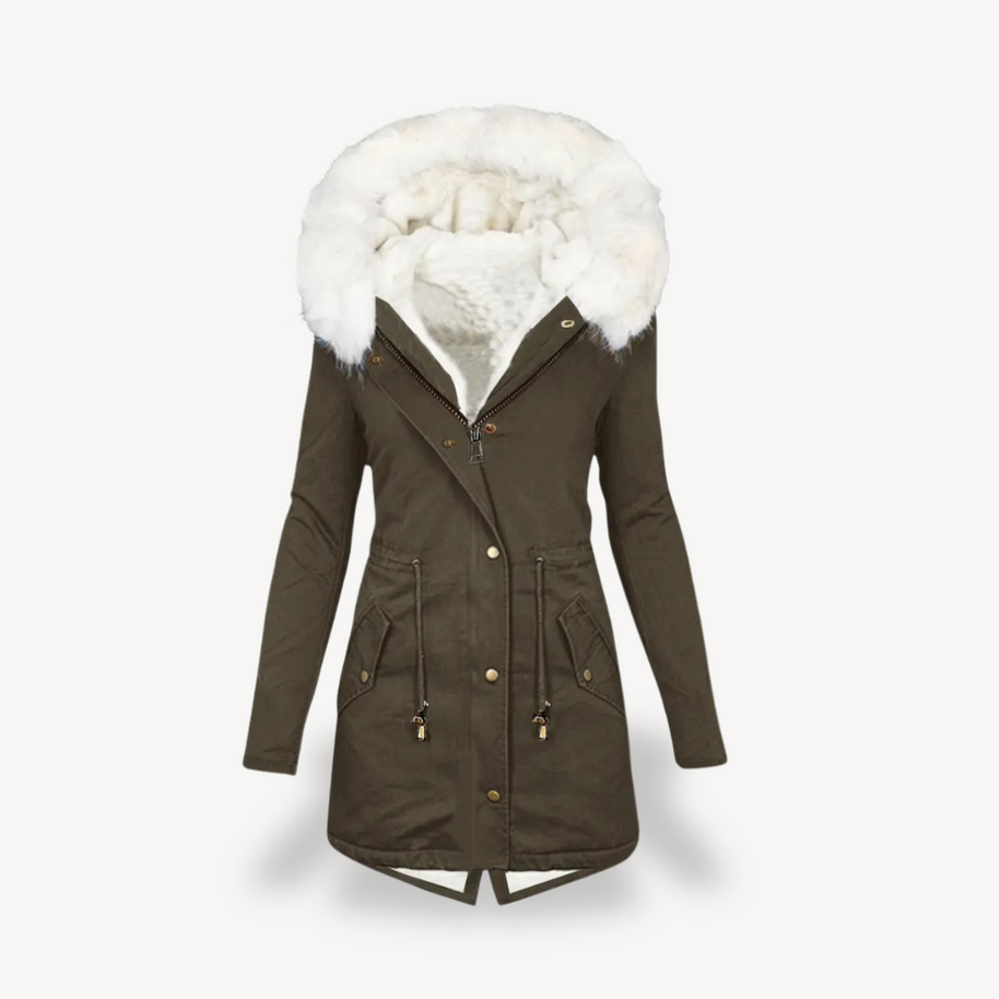 WW | Damen Kunstpelz Kapuzen Parka Jacke