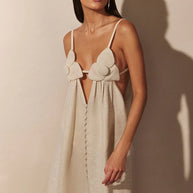 WW | Maxikleid mit V-Ausschnitt und Hohem Blumen-Schlitz