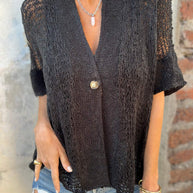 WW | Hochsommerliches Oberteil aus Lochstrick mit Langen Ärmeln für Frauen