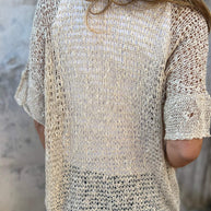 WW | Hochsommerliches Oberteil aus Lochstrick mit Langen Ärmeln für Frauen