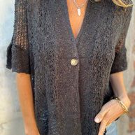 WW | Hochsommerliches Oberteil aus Lochstrick mit Langen Ärmeln für Frauen