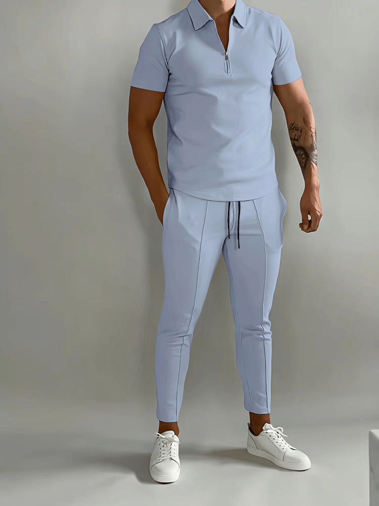 WW | Zweiteiliger Herren Tracksuit Halb Zip Shirt Mit Hose