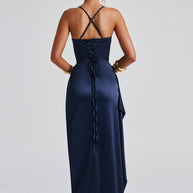WW | Marineblaues Maxikleid