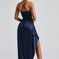 WW | Marineblaues Maxikleid