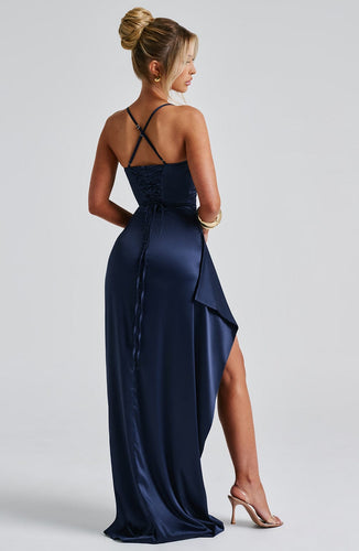 WW | Marineblaues Maxikleid