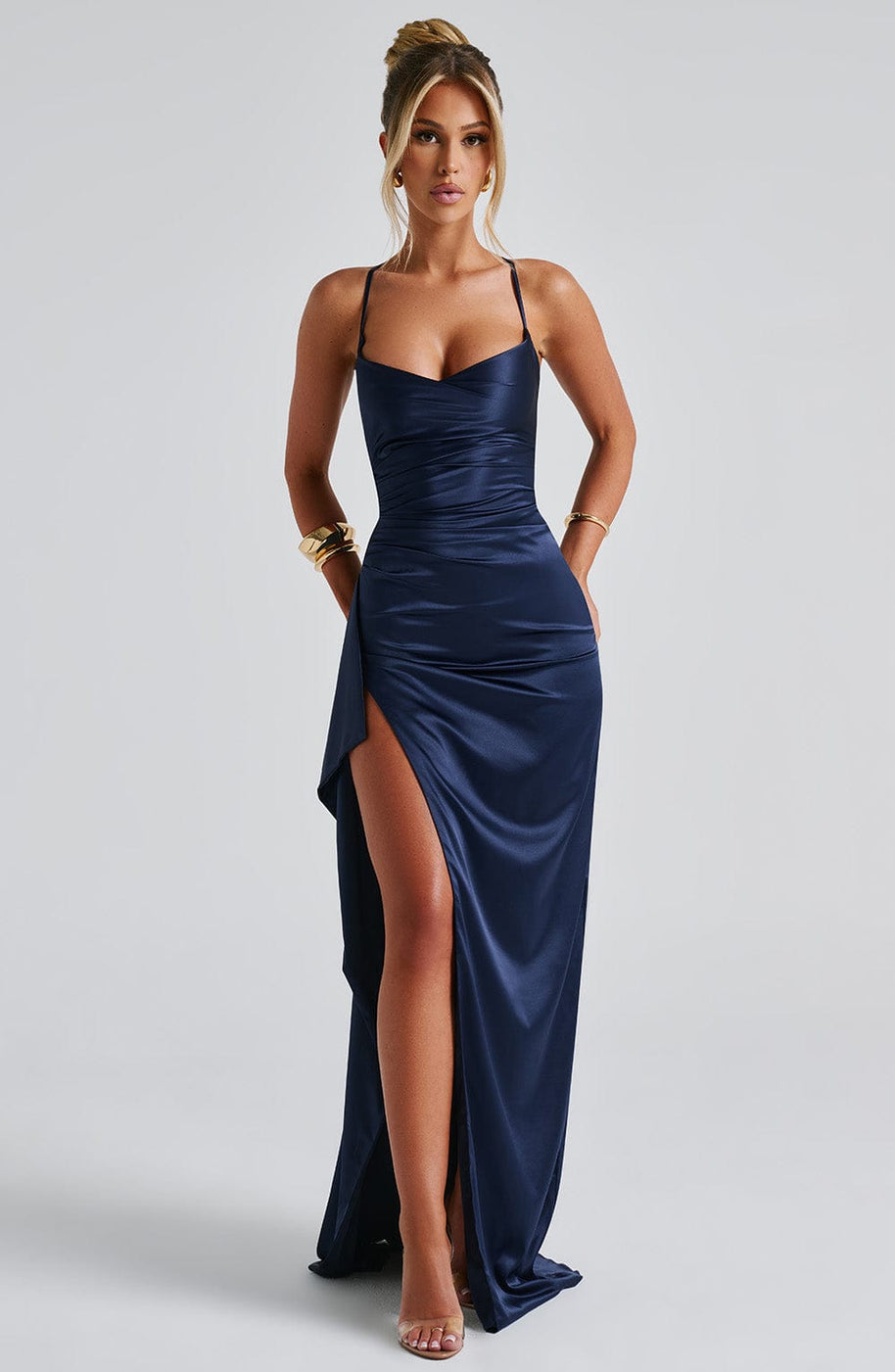 WW | Marineblaues Maxikleid
