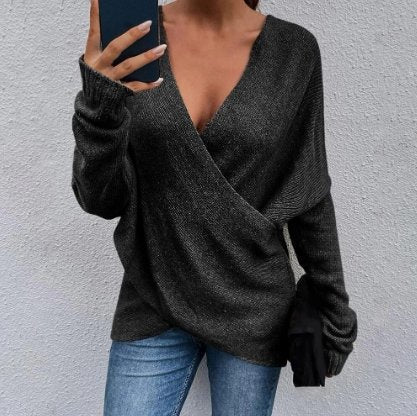 W&W Mode Pullover | Eleganter weicher V-Ausschnitt Pullover für Frauen