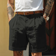 WW | Stylische Gefaltete Leinen Herrenshorts Für Den Sommer