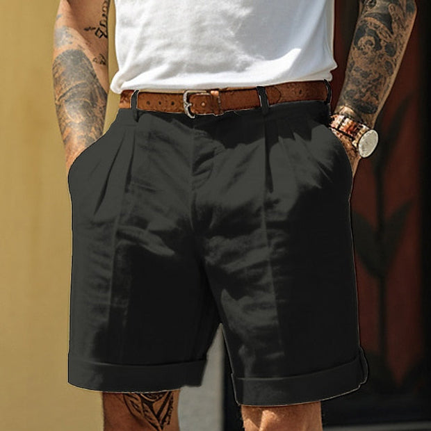 WW | Stylische Gefaltete Leinen Herrenshorts Für Den Sommer