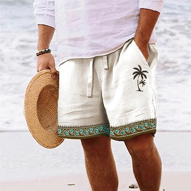 WW | Herren Strandshort Mit Grafischem Design Von Kokosnussbaum