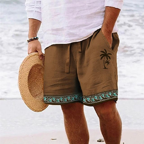 WW | Herren Strandshort Mit Grafischem Design Von Kokosnussbaum