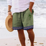 WW | Herren Strandshort Mit Grafischem Design Von Kokosnussbaum