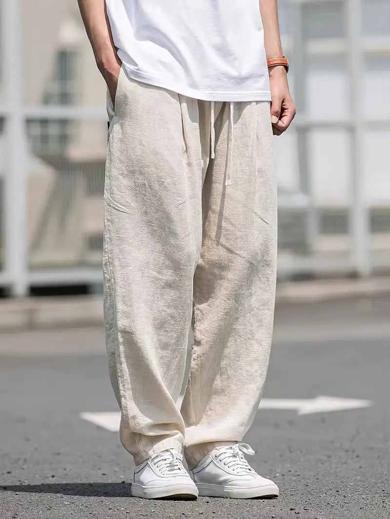 W&W Mode | Baggy Leinenhose Luftige Sommerhose Mit Weichem Tragekomfort