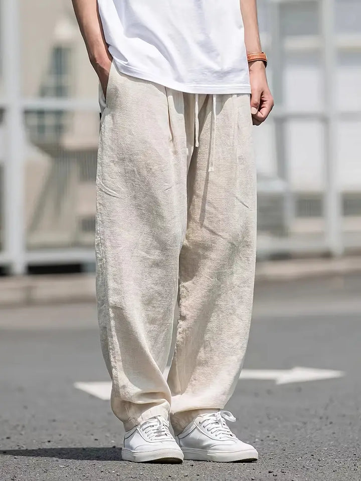 W&W Mode | Baggy Leinenhose Luftige Sommerhose Mit Weichem Tragekomfort