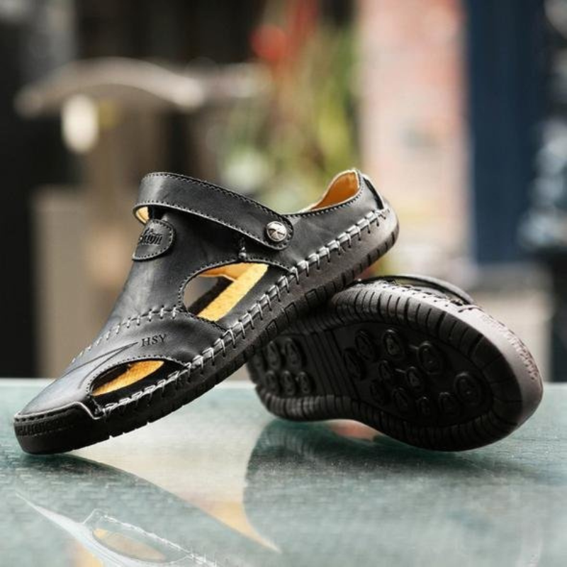 WW | Herren Barfuss Sandalen Schwarz