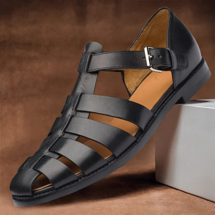 W&W Mode | Herren Bequem Sandalen Schwarz