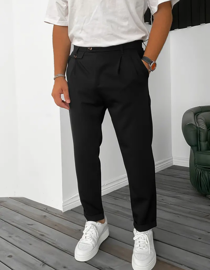 W&W Mode | Herren Bequeme Hose Schwarz