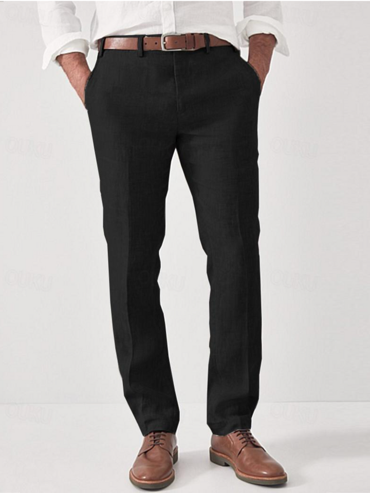 W&W Mode | Herren Chino Hose Schwarze Stoffhose