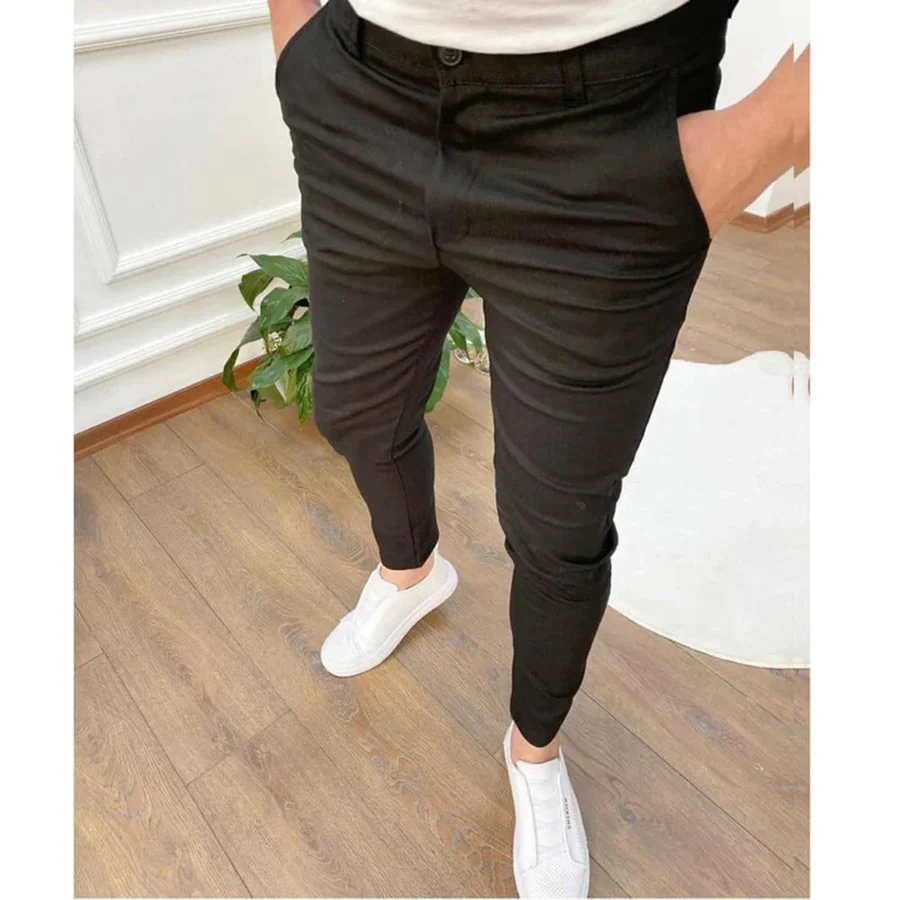 WW | Herren Schwarze Chino Stoffhose Elegant