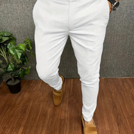 WW | Herren Weiße Chino Stoffhose Stretch