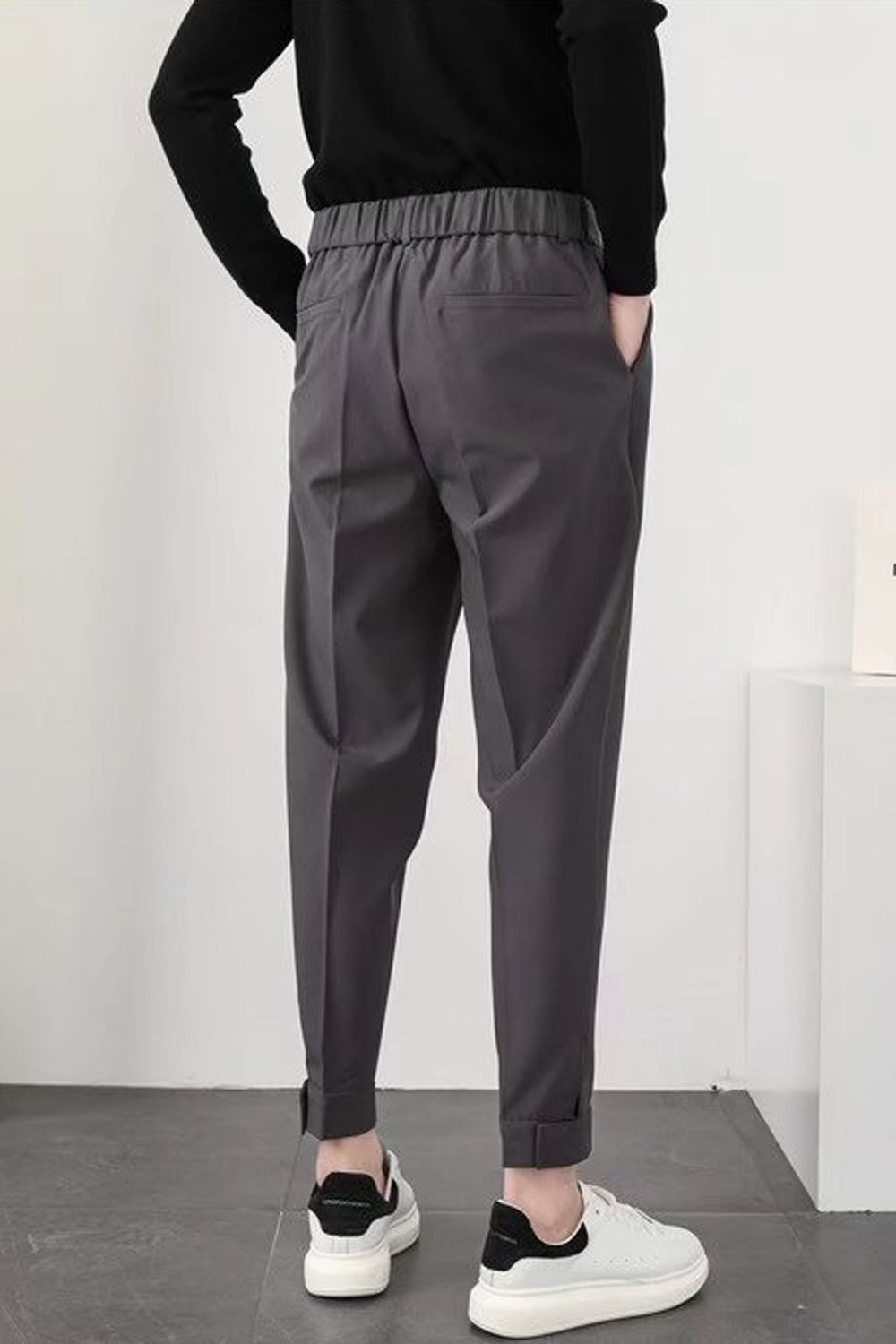 WW | Herren High Waist Hose Weiß Stoffhose