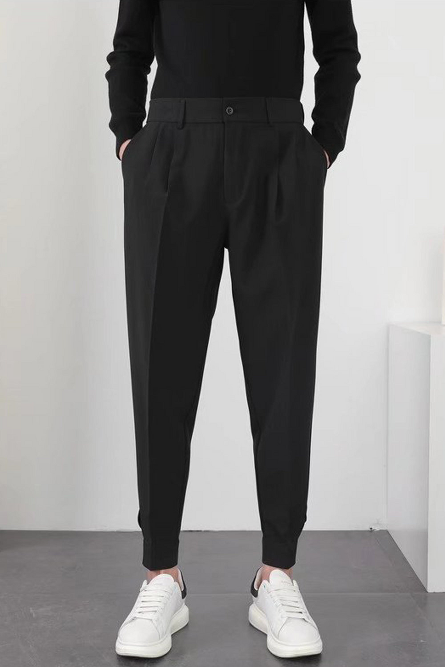 WW | Herren High Waist Hose Weiß Stoffhose
