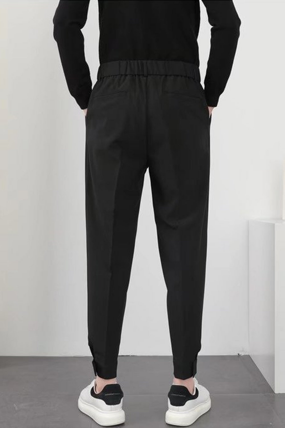 WW | Herren High Waist Hose Weiß Stoffhose