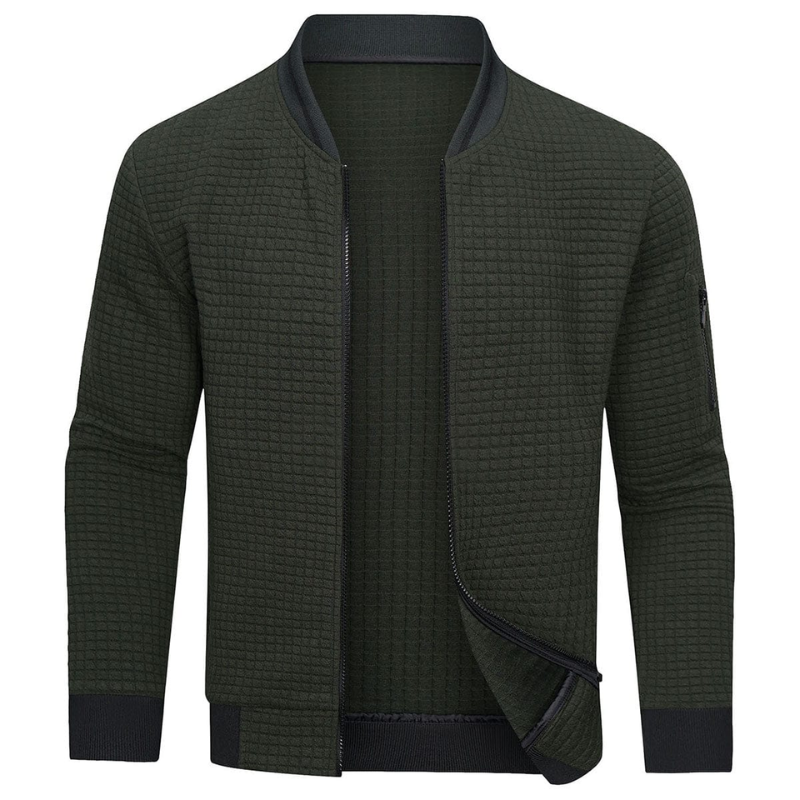 WW | Herren Grau Strickjacke Mit Reißverschluss