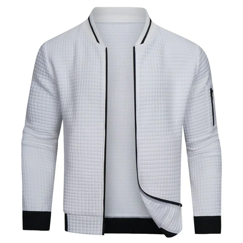 WW | Herren Grau Strickjacke Mit Reißverschluss