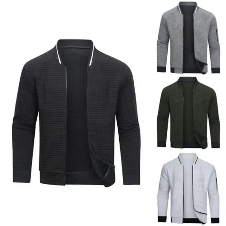 W&W Mode | Herren Grau Strickjacke Mit Reißverschluss
